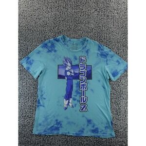 Vegeta Super Saiyan Mens Size XL T-Shirt Tie Dye‎ Blue Cotton